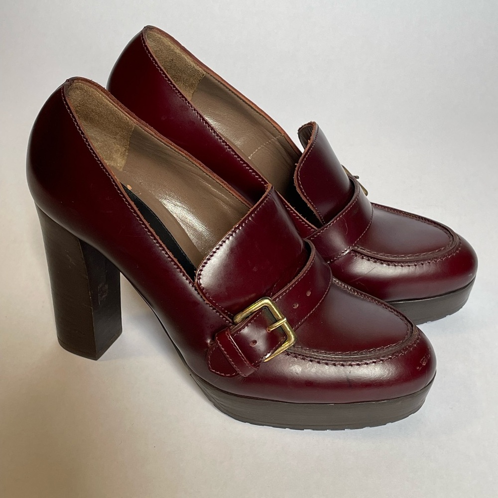 Marni Burgundy Loafers with Chunky Heel